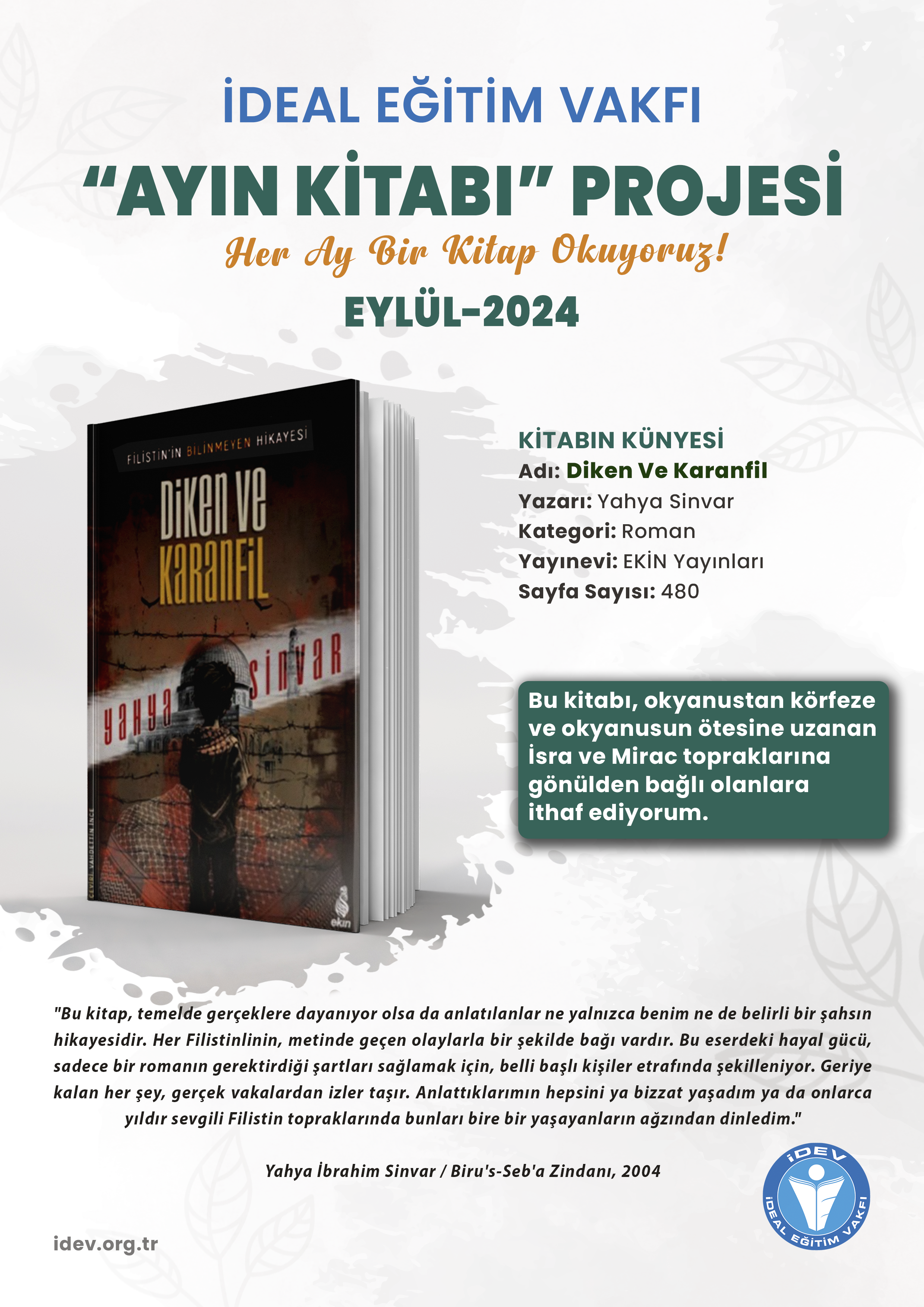 İdeal Eğitim Vakfı Eylül Ayı "Ayın Kitabı"