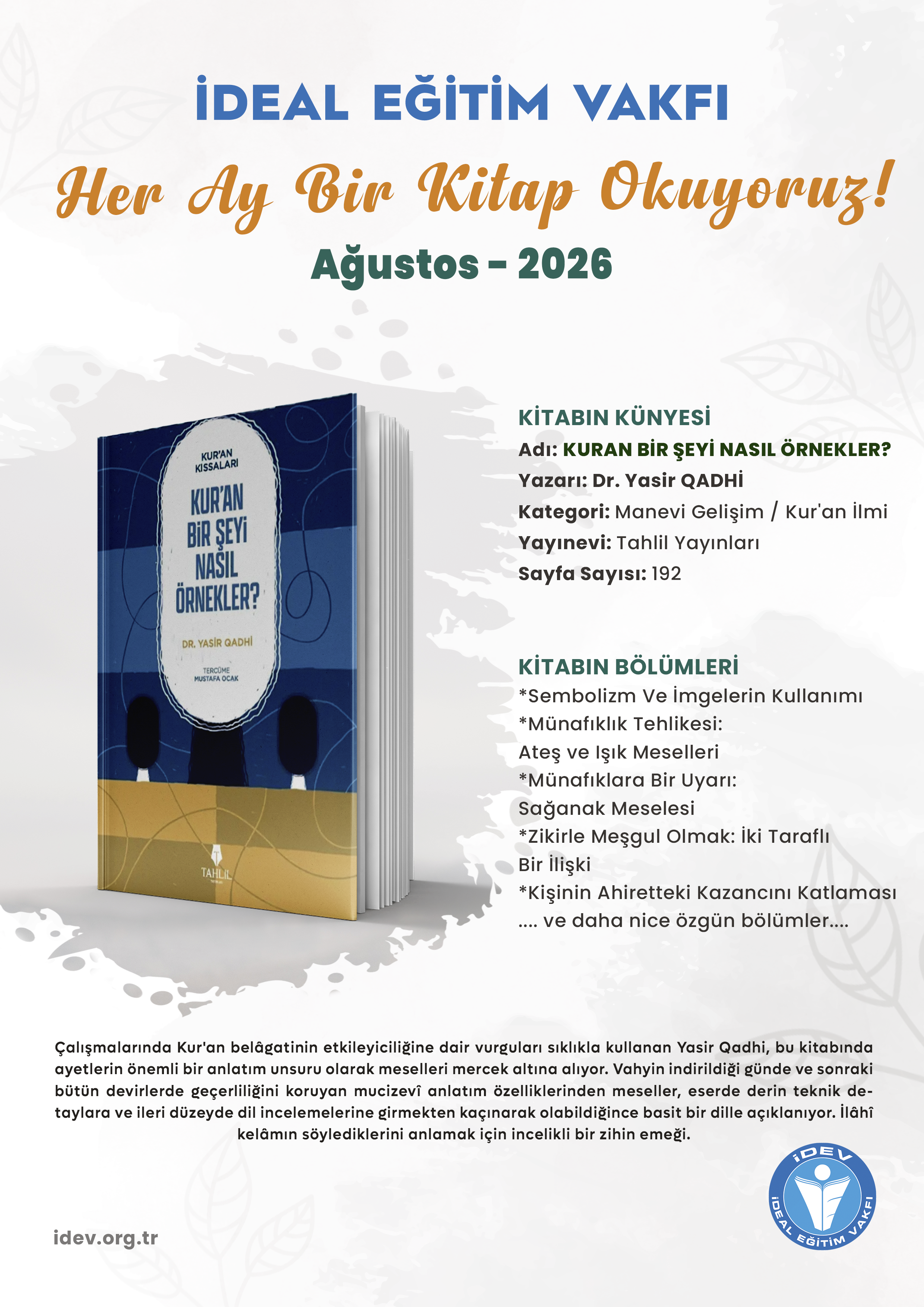 2026 Ağustos Ayın Kitabı Projesi