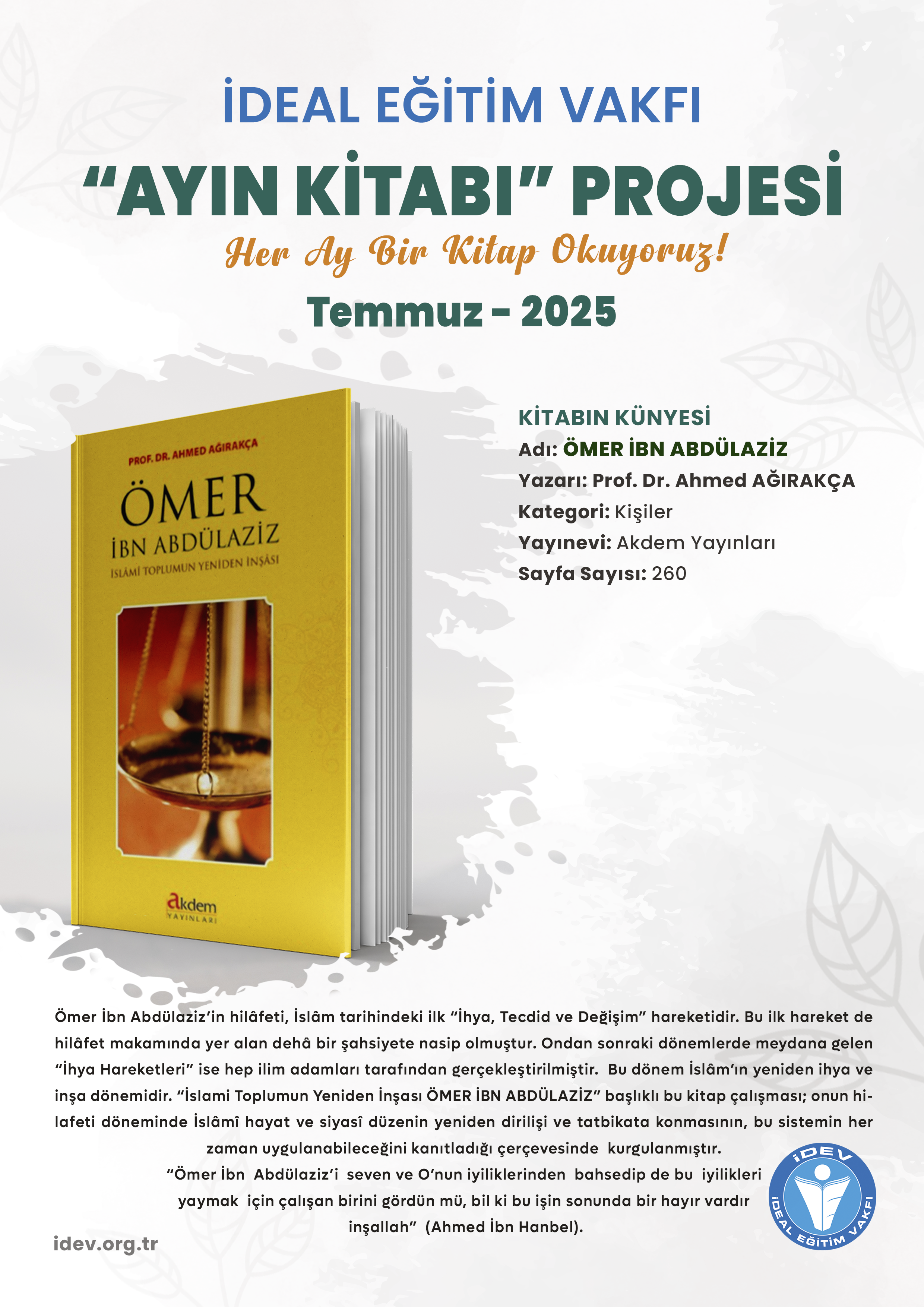 2025 Temmuz Ayın Kitabı Projesi